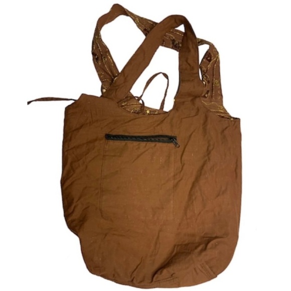 Indian Traditional Gold Stitched Sequined Hobo Shoulder Bag - Picture 8 of 12